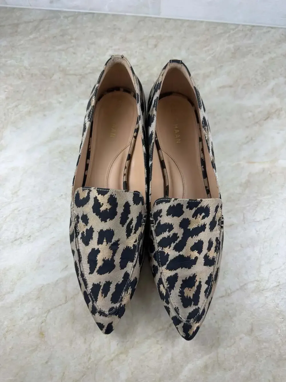 Cole Haan Vivian Pointed Toe Loafers Leopard Jacquard Grand.360 Women’s 10B
